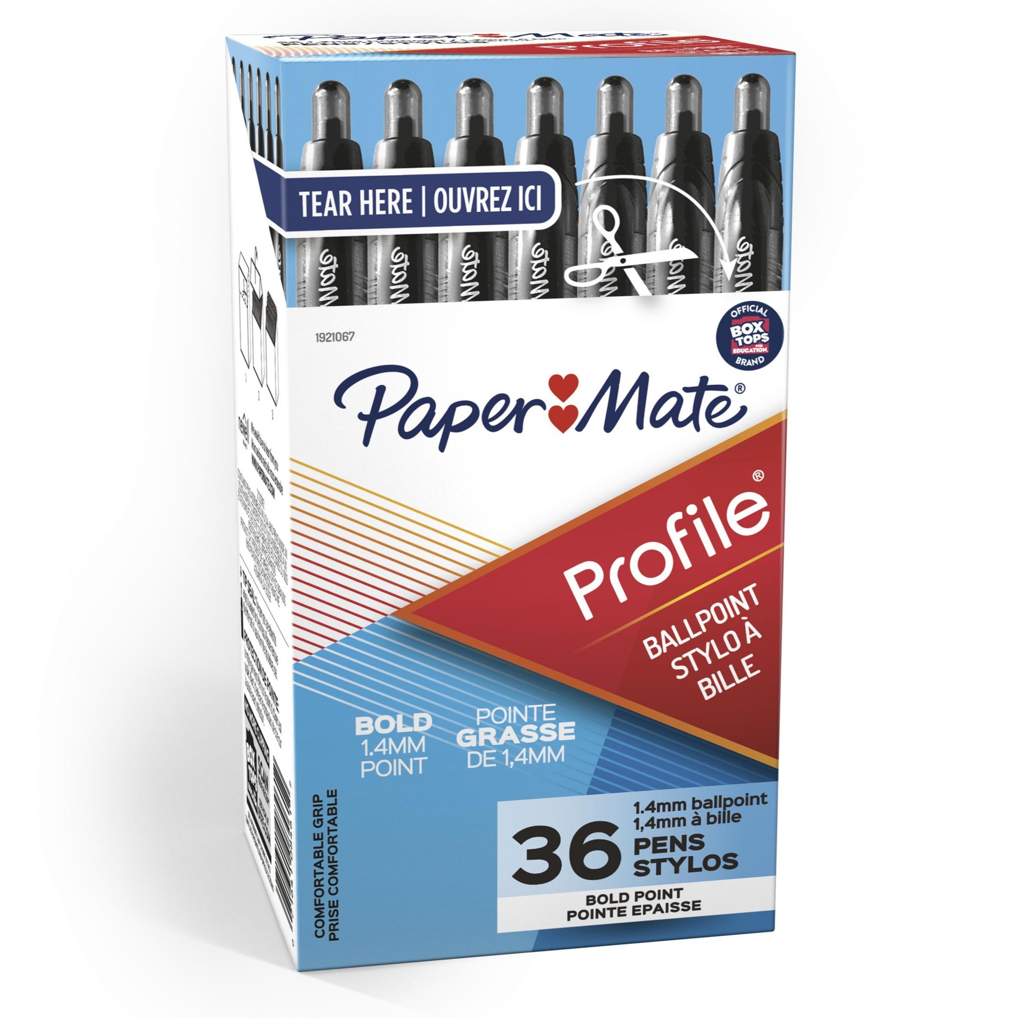 Paper Mate Retractable Profile Ballpoint Pens - Super Bold Pen Point - 1.4 mm Pen Point Size - Conical Pen Point Style - Refilla