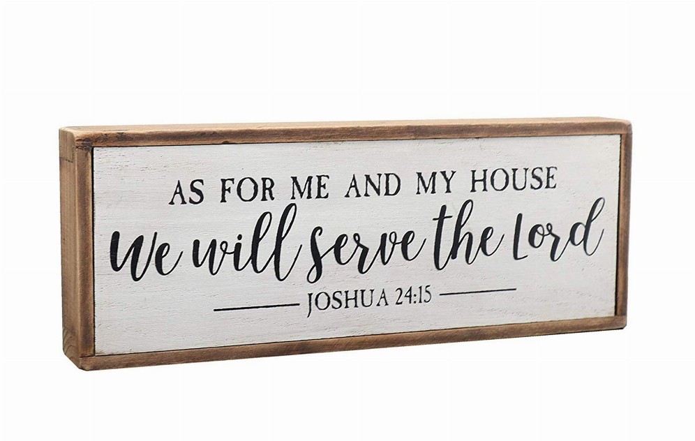 As for Me and My House We Will Serve The Lord Wood Rustic Wall Sign Plaque|Farmhouse Home Decor|Christian Decor|Bible Verse Sign