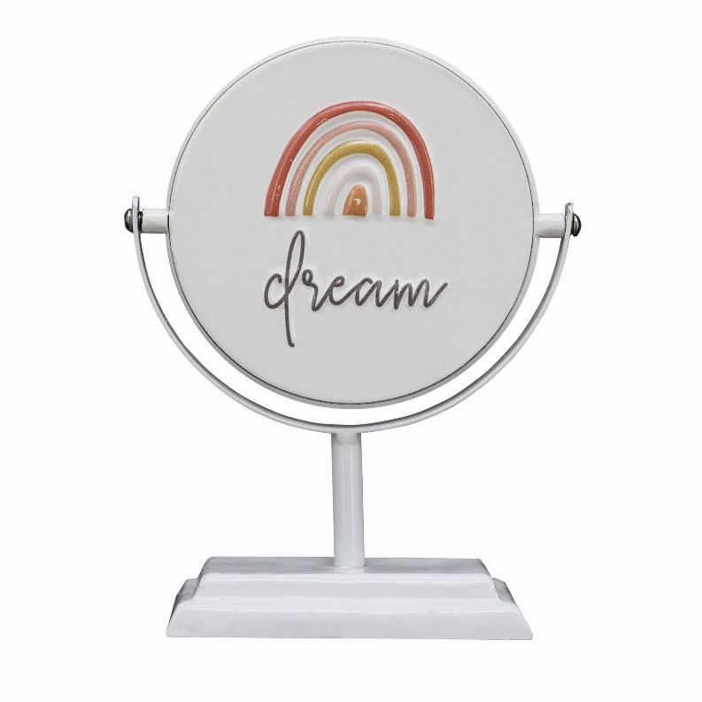 Dream/Believe in Yourself-2 Sided Rotating Metal Table Top Decoration- Embossed Metal Signs for Home Decoration-6 x 2.5 x 7.875 