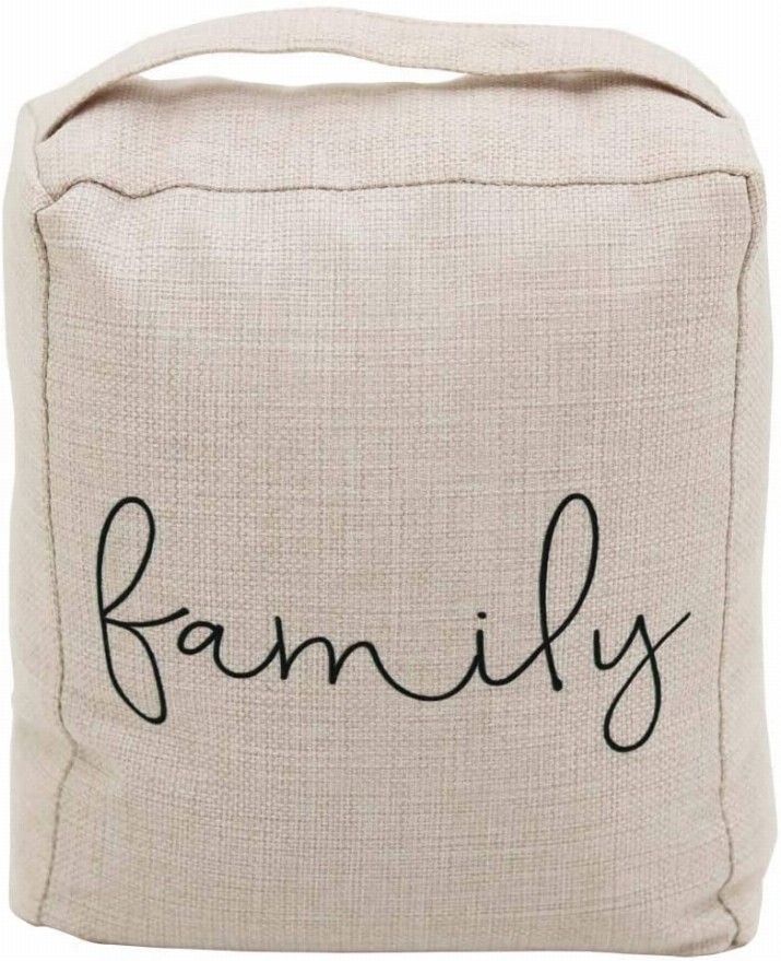 Family Decorative Weighted Fabric Door Stop with Handle-for Bedroom- Living Room