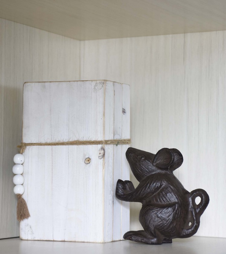 Vintage Cast Iron Mouse Door Stop- Decorative Mouse Book Stopper- Heavy Duty Cast Iron Mouse Statue Bookend- Antique Brown