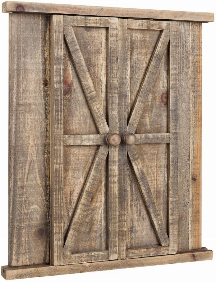 Wood Barn Door Picture Frame- Distressed Hanging Wooden Photo Frame 8x10 Inches