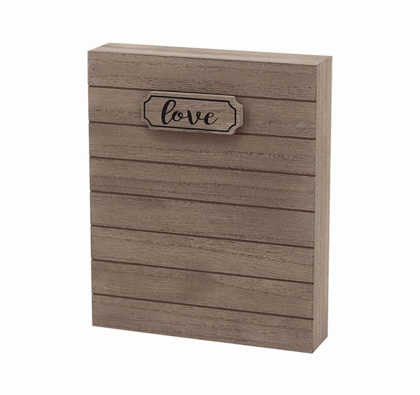 Wood Slat Photo Holder with Word Love Magnet Photo Clip for Wall- 6.5 x 7.8"