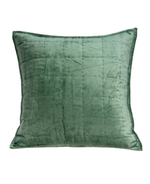 Parkland Collection Agua Green Solid Quilted Throw Pillow