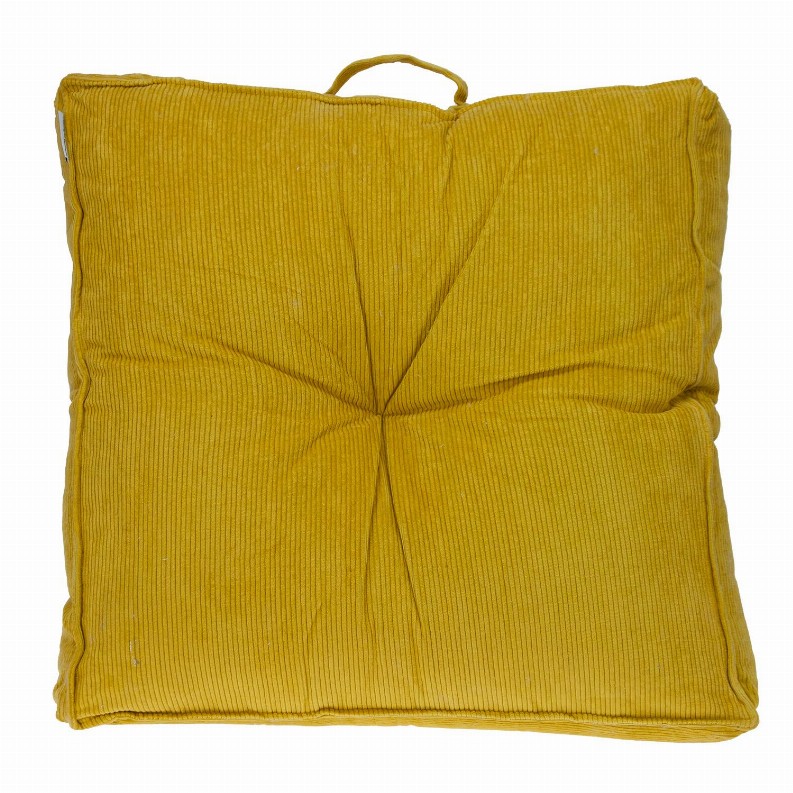 Parkland Collection Alena Transitional Floor Pillow Yellow