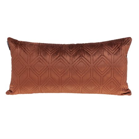 Parkland Collection Aleta Transitional Quilted Throw Pillow 12" x 24" Burnt Orange