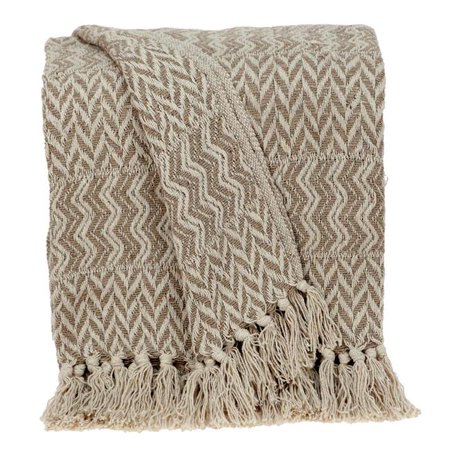 Parkland Collection Alma Transitional Brown 52" x 67" WOVEN HANDLOOM Throw