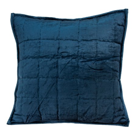 Parkland Collection Balam Navy Blue Solid Quilted Throw Pillow