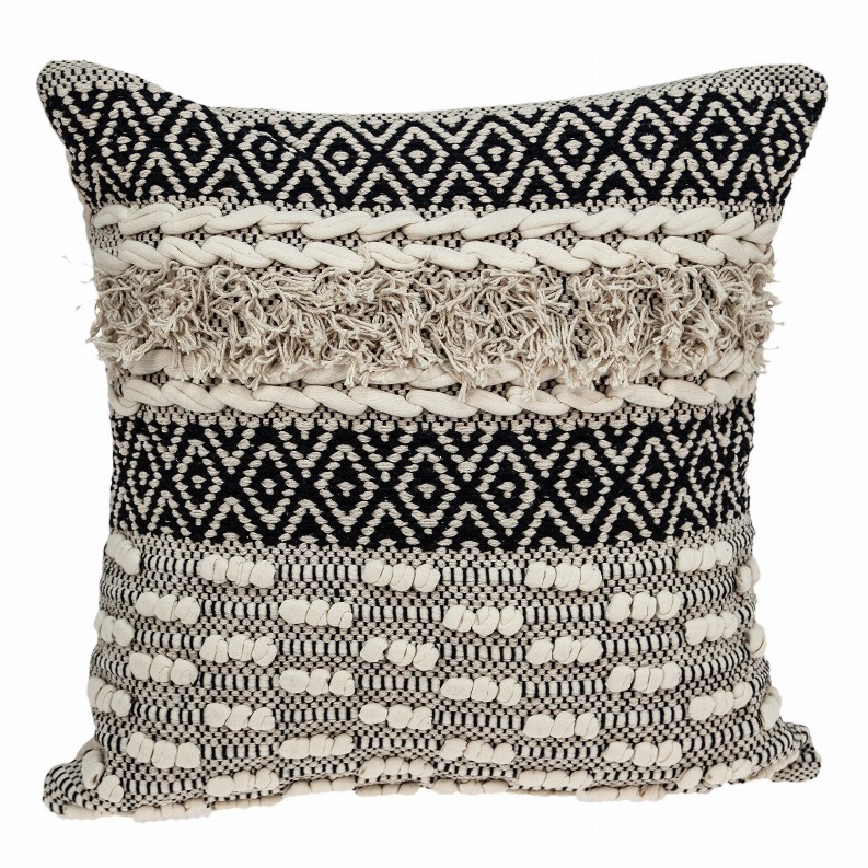 Parkland Collection Bolo Bohemian Beige Pillow Cover With Poly Insert