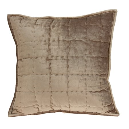 Parkland Collection Byblo Taupe Solid Quilted Throw Pillow