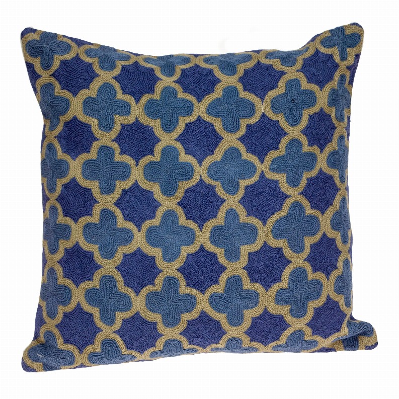 Parkland Collection Calix Accent Blue Pillow Cover With Poly Insert
