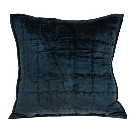 Parkland Collection Cerro Dark Blue Solid Quilted Throw Pillow