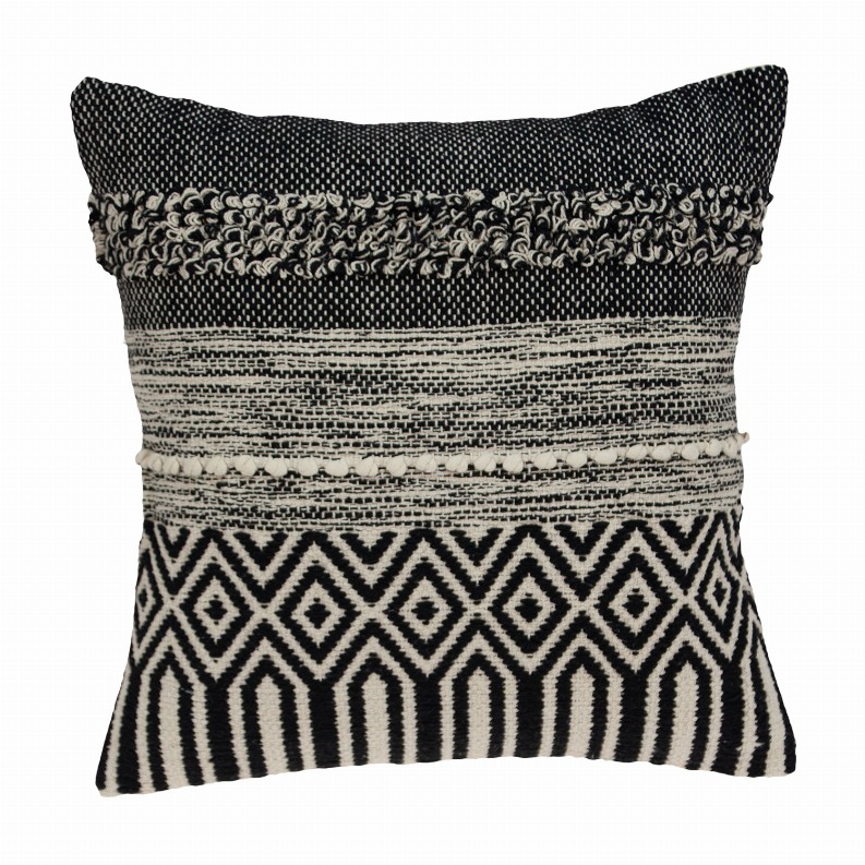 Parkland Collection Chase Bohemian Black Pillow Cover With Poly Insert