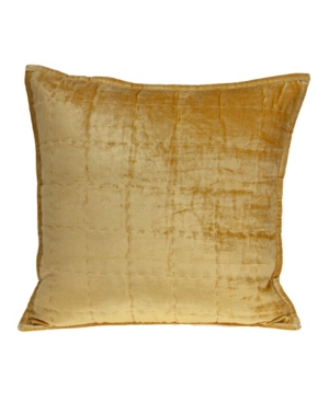Parkland Collection Copan Yellow Solid Quilted Throw Pillow