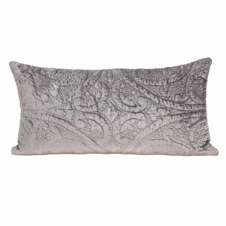 Parkland Collection Cristal Transitional Quilted Throw Pillow 12" x 24" Taupe
