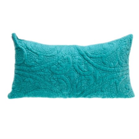 Parkland Collection Cristal Transitional Quilted Throw Pillow 12" x 24" Aqua