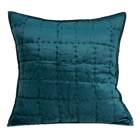 Parkland Collection Cyrene Teal Solid Quilted Throw Pillow