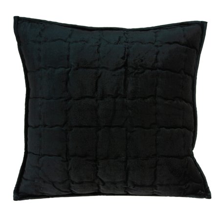 Parkland Collection Delos Black Solid Quilted Throw Pillow