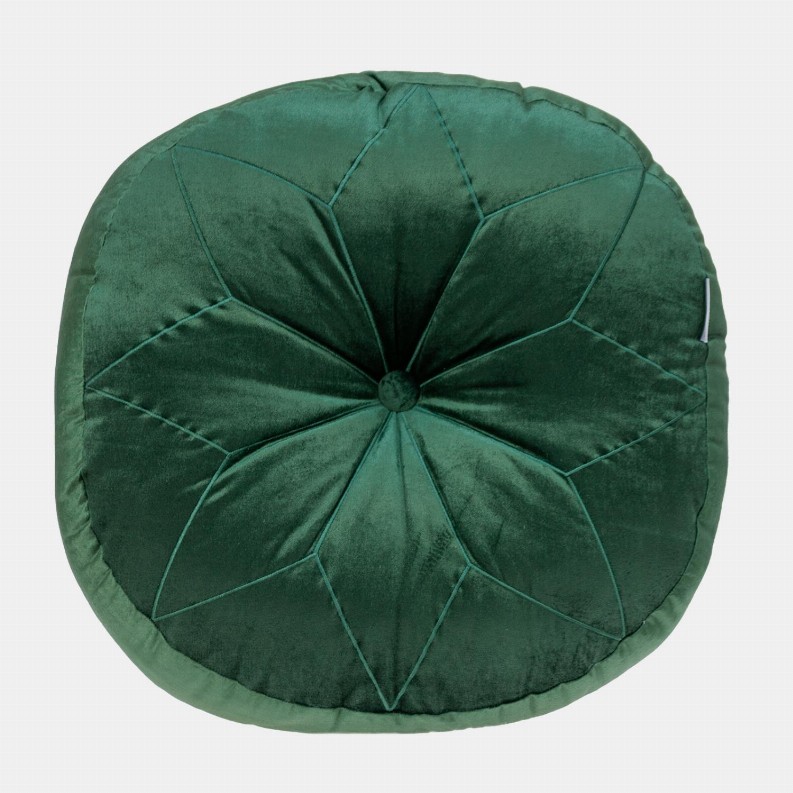 Parkland Collection Dorte Transitional Round Floor Pillow 20" x 20" Dark Green