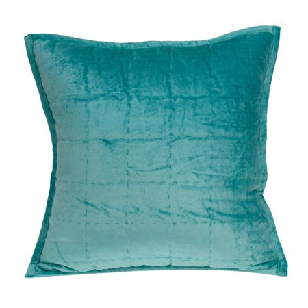 Parkland Collection Gorty Aqua Solid Quilted Throw Pillow