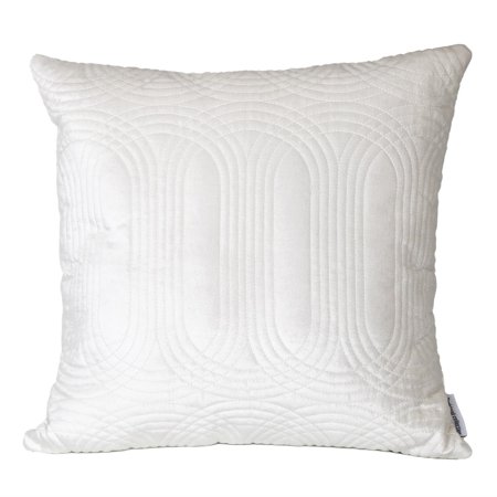 Parkland Collection Iphis Transitional Quilted Throw Pillow 12" x 24" White