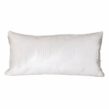 Parkland Collection Iphis Transitional Quilted Throw Pillow 12" x 24" White