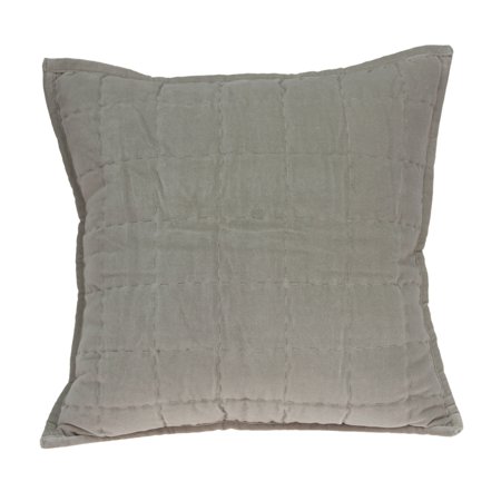 Parkland Collection Kavi Gray Solid Quilted Throw Pillow