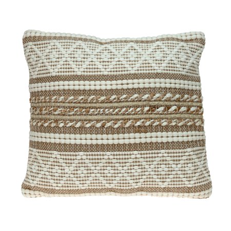 Parkland Collection LenNOn Transitional Beige Throw Pillow