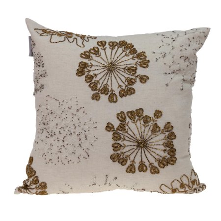 Parkland Collection Periwinkle Transitional Beige & Copper Throw Pillow