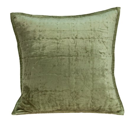 Parkland Collection Pilas Olive Solid Quilted Throw Pillow