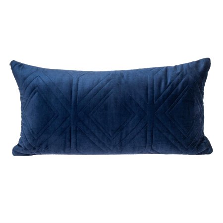 Parkland Collection Reta Transitional Quilted Throw Pillow 12" x 24" Blue/Navy