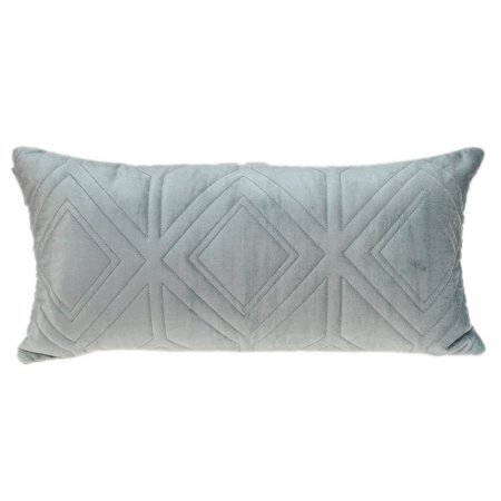 Parkland Collection Reta Transitional Quilted Throw Pillow 12" x 24" Gray