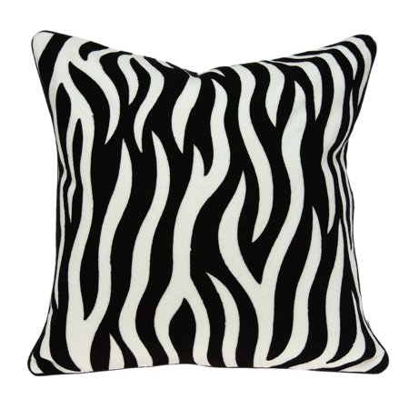Parkland Collection Simba Black and White Zebra Throw Pillow
