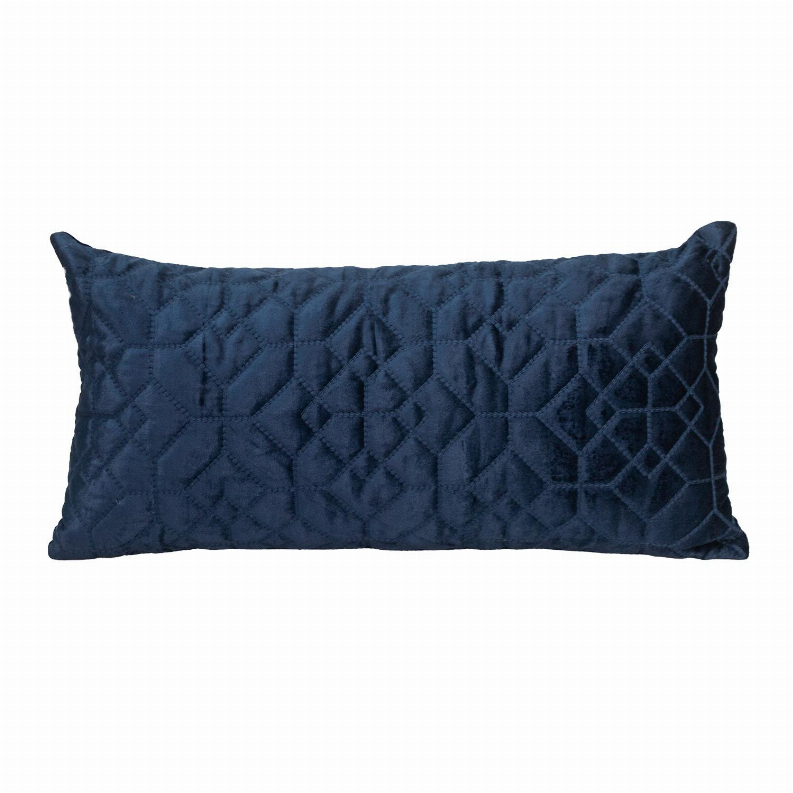 Parkland Collection Sora Transitional Quilted Throw Pillow 12" x 24" Navy