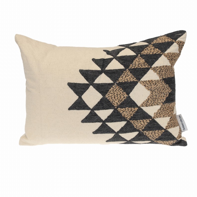 Parkland Collection Transitional Geometric Beige 14" x 20" Pillow