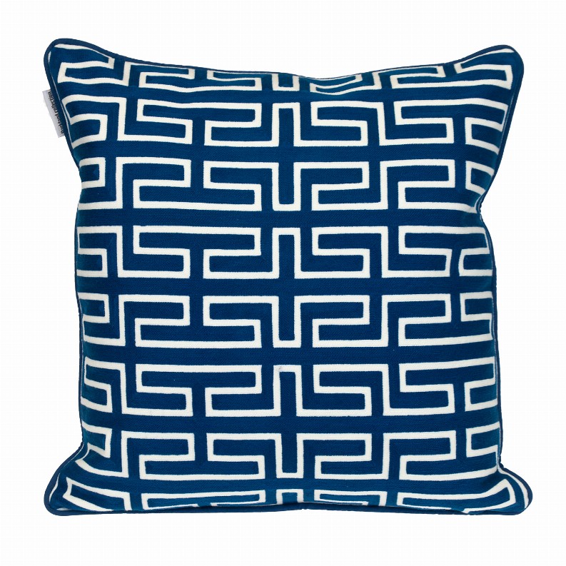 Parkland Collection Transitional Geometric Blue Square 20" x 20" Pillow - 20" x 20" Blue8