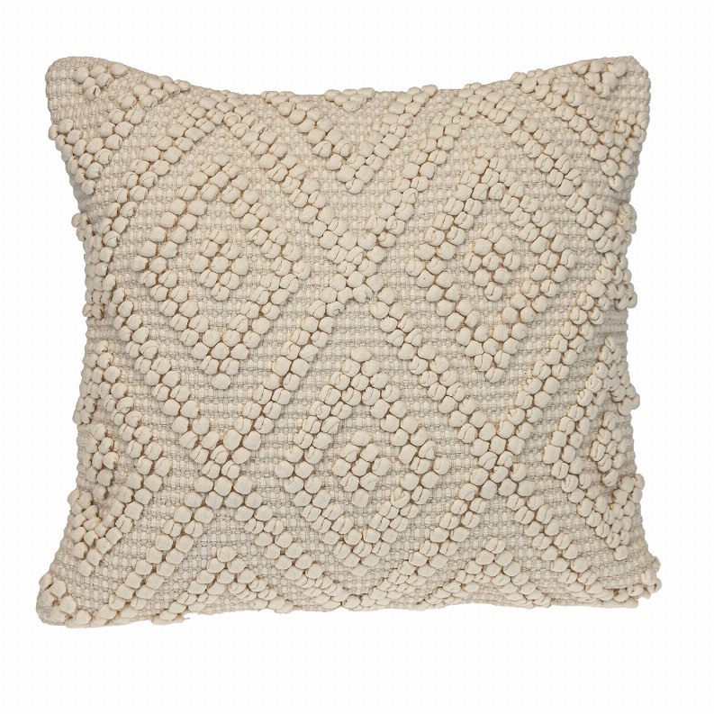 Parkland Collection Transitional Geometric Off-White 20" x 20" Pillow