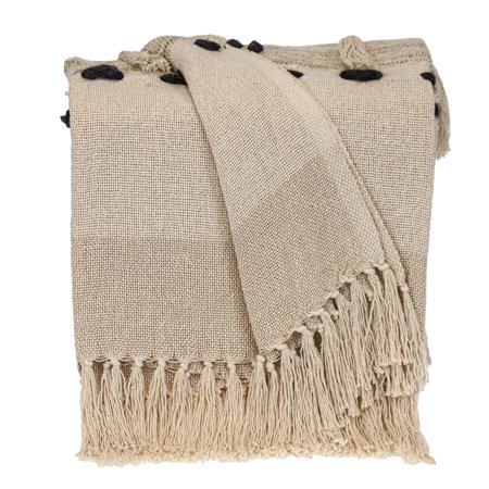 Parkland Collection Transitional Herringbone Rectangle 50" x 60" Throw - 50" x 60" Beige