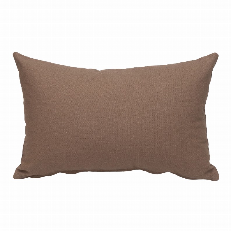 Parkland Collection Transitional Solid Rectangle Pillow 18" x 12" Brown