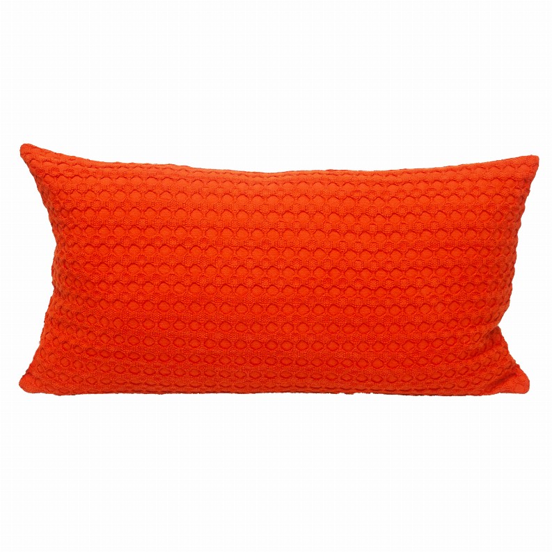 Parkland Collection Transitional Solid Rectangle Pillow 14" x 26" Orange