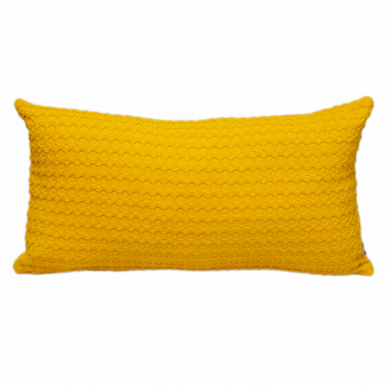 Parkland Collection Transitional Solid Rectangle Pillow 14" x 26" Yellow