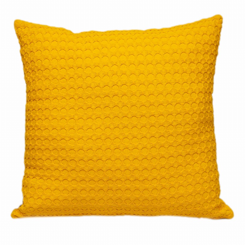 Parkland Collection Transitional Solid Square Pillow 20" x 20" Yellow