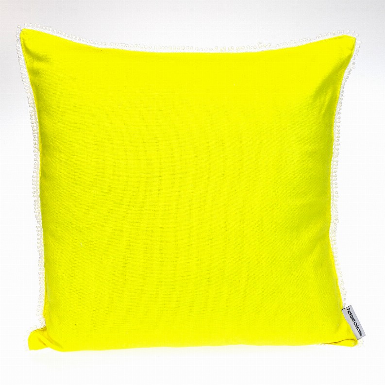 Parkland Collection Transitional Solid Square Pillow 16" x 16" Yellow