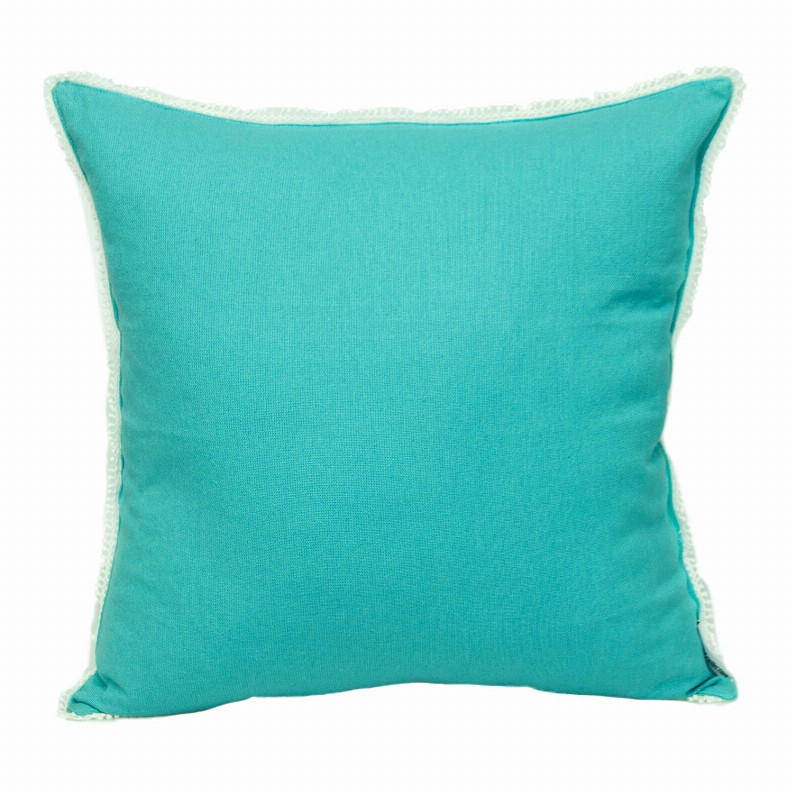 Parkland Collection Transitional Solid Square Pillow 20" x 20" Blue