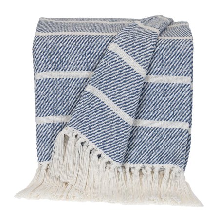 Parkland Collection Transitional Stripe Rectangle Throw - 50" x 60" Blue