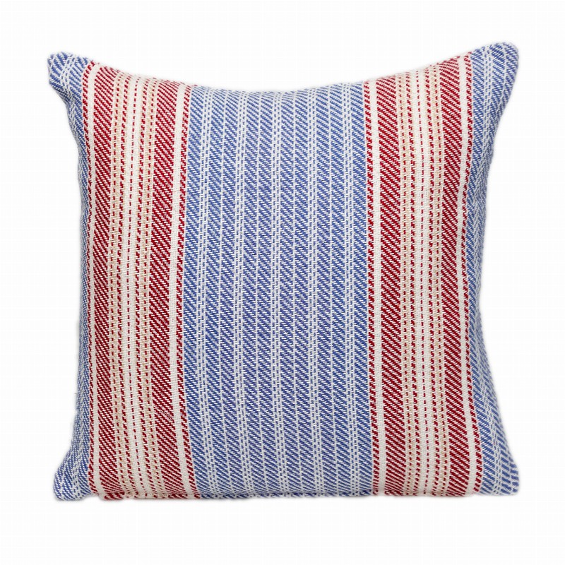Parkland Collection Transitional Striped Square Pillow 16" x 16" Blue