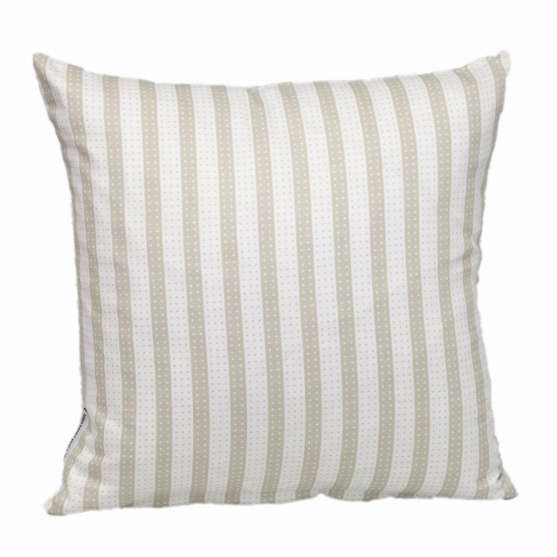 Parkland Collection Transitional Striped Square Pillow 16" x 16" White