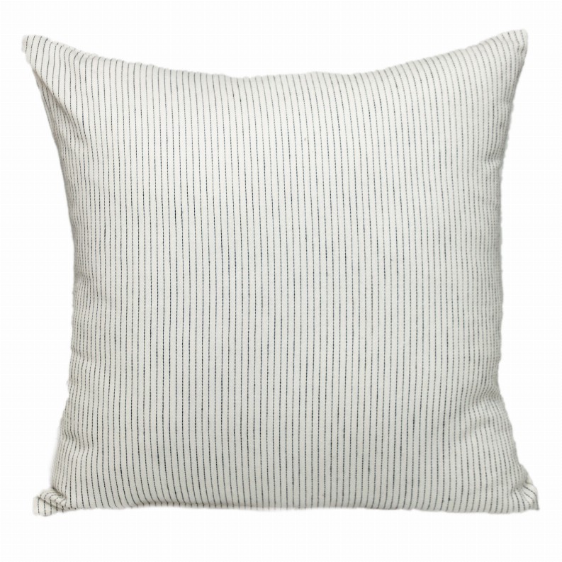 Parkland Collection Transitional Striped Square Pillow 20" x 20" White1