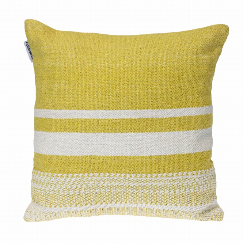 Parkland Collection Transitional Striped Square Pillow 18" x 18" Yellow