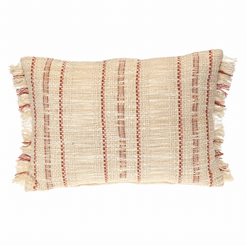 Parkland Collection Transitional Stripes Rectangle Pillow - 14" x 20" Beige
